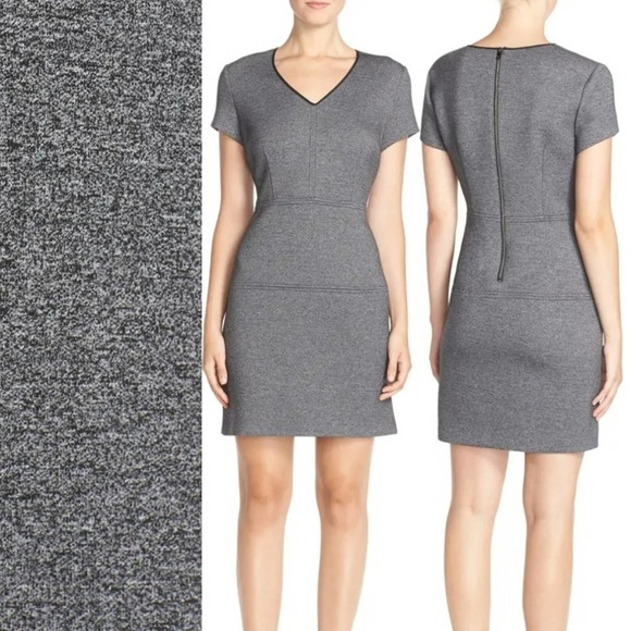 ANDREW MARC SCUBA SHEATH CASUAL KNEE LENGTH DRESS WOMEN'S SIZE 6 PETITE - Picture 3 of 16